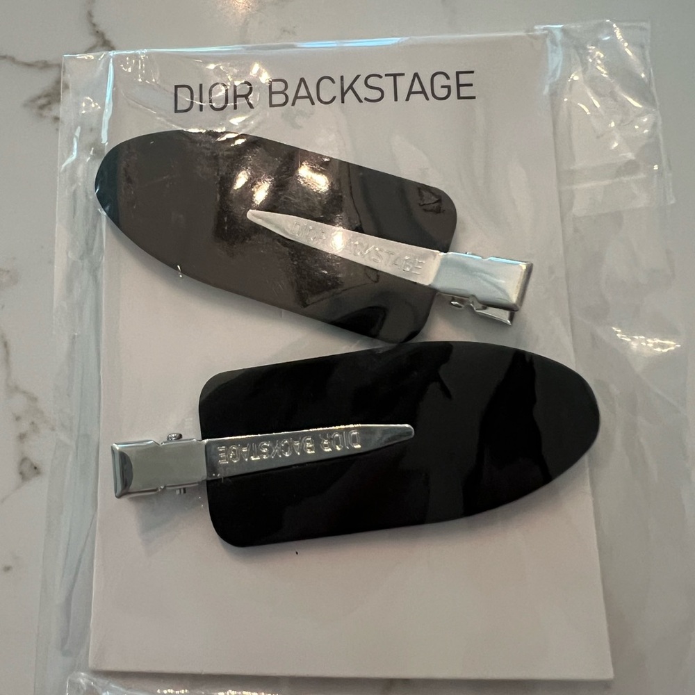 Dior Black Backstage Hair Clips with Silver Accents